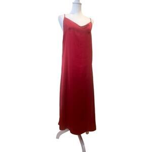 SEE YOU MONDAY LA NWT RED SATIN SLIP DRESS WOMENS SIZE LARGE
